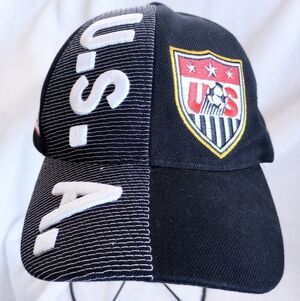 USA Soccer Strap Back Cap Athletic Embroidered Prepcore  Street Wear Vintage Hat